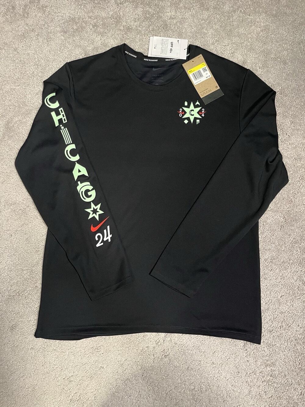 Nike Chicago Marathon 2024 Running Shirt Men's SZ Small FV6333-010 Dri-fit